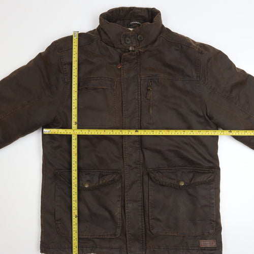 Weird Fish Men’s Brown Cotton Blend Water Resistant Jacket M