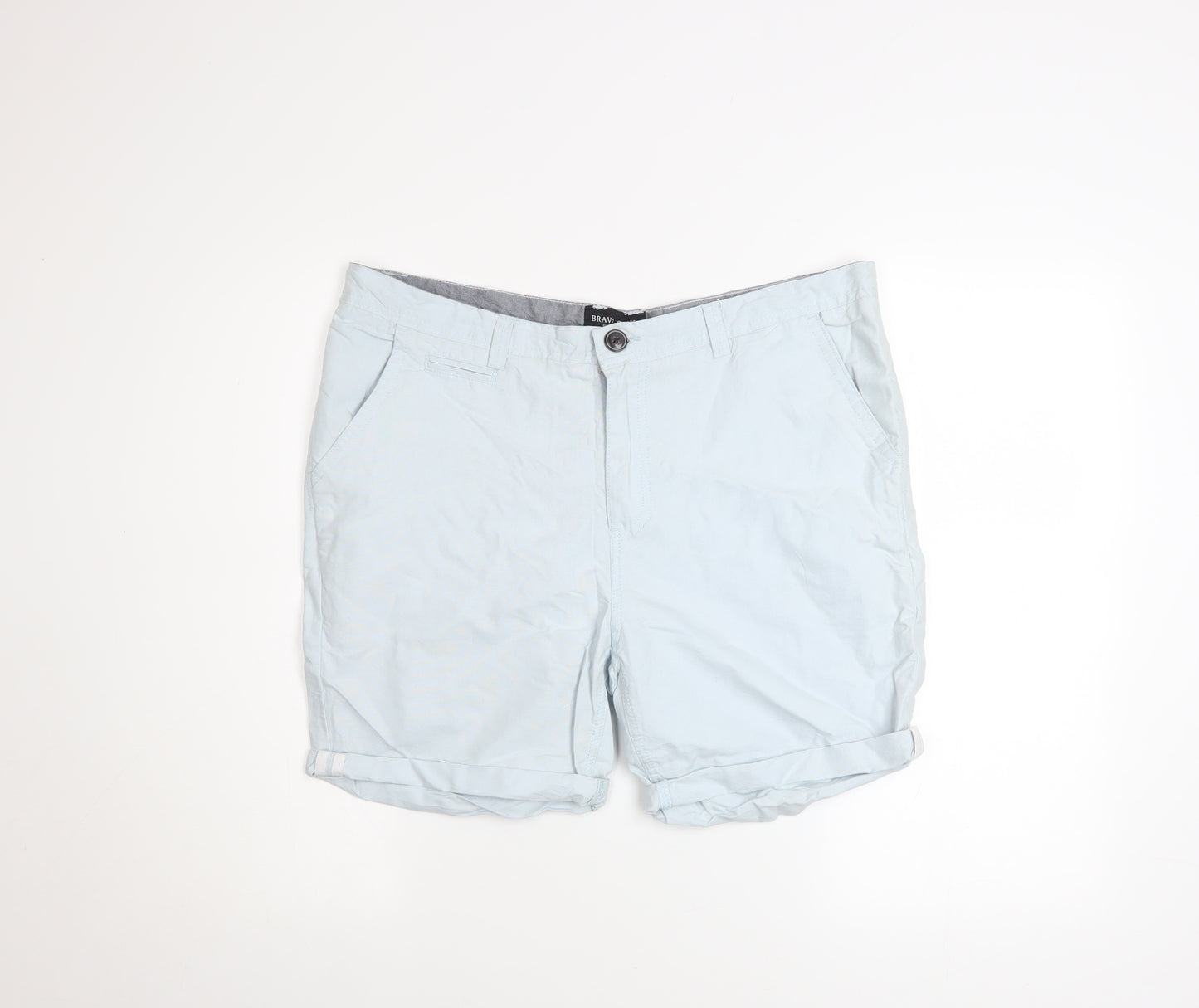 Brave Soul Men’s Light Blue Chino Shorts Size L Casual Summer