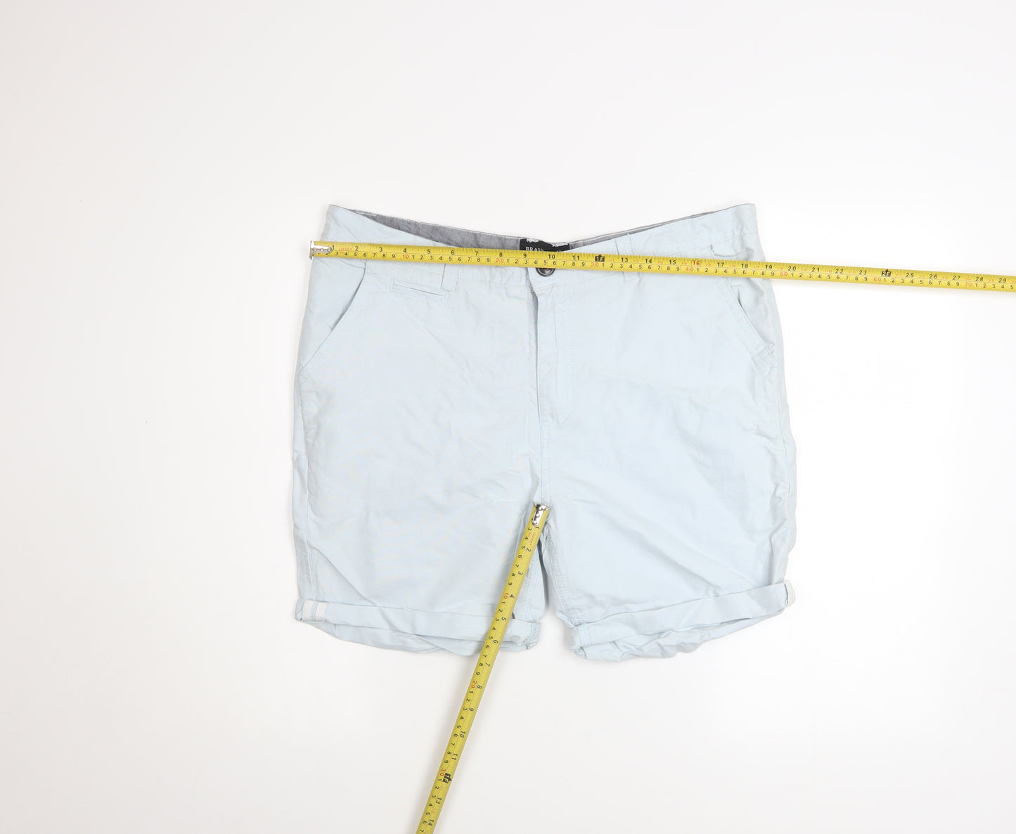 Brave Soul Men’s Light Blue Chino Shorts Size L Casual Summer
