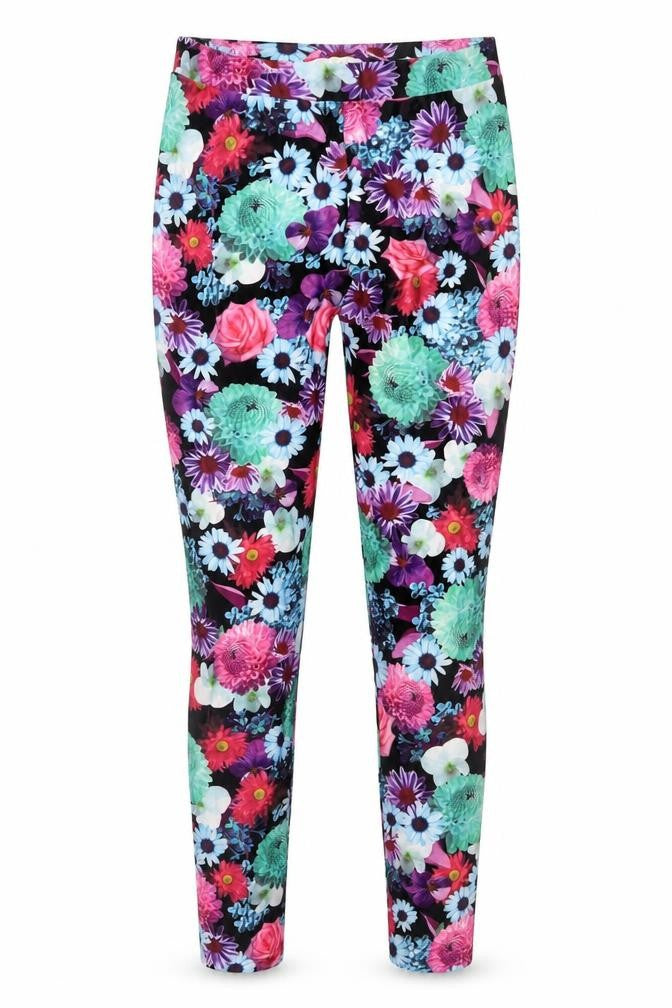 H&M Girls Multicoloured Floral Ankle Leggings Size 14 Years Stretch Polyester Blend