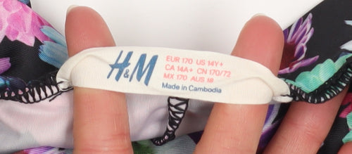 H&M Girls Multicoloured Floral Ankle Leggings Size 14 Years Stretch Polyester Blend