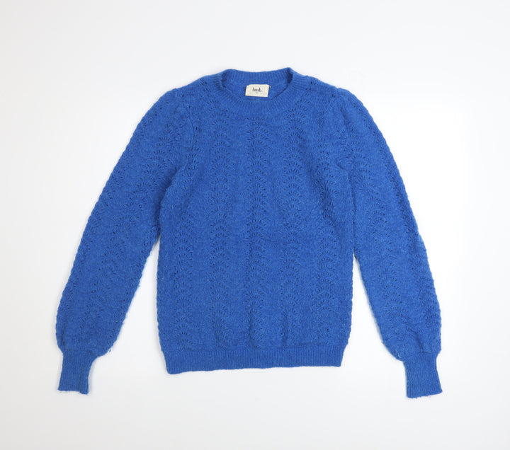 Hush Womens Blue XXS Crew Neck Long Sleeve Knit Jumper