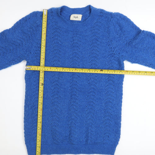 Hush Womens Blue XXS Crew Neck Long Sleeve Knit Jumper