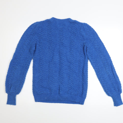 Hush Womens Blue XXS Crew Neck Long Sleeve Knit Jumper