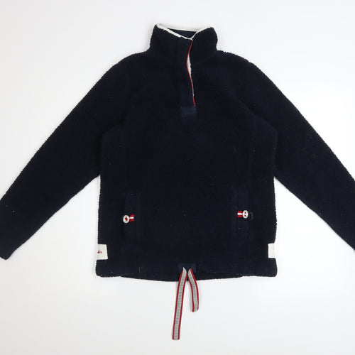 Joules Women Navy Size 8 1/2 Zip Fleece Pullover Sweatshirt