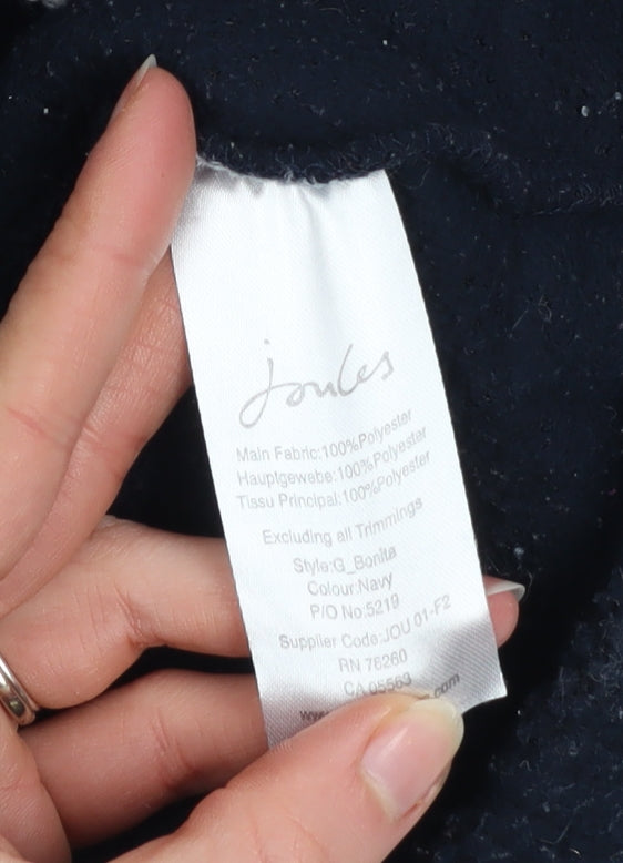 Joules Women Navy Size 8 1/2 Zip Fleece Pullover Sweatshirt