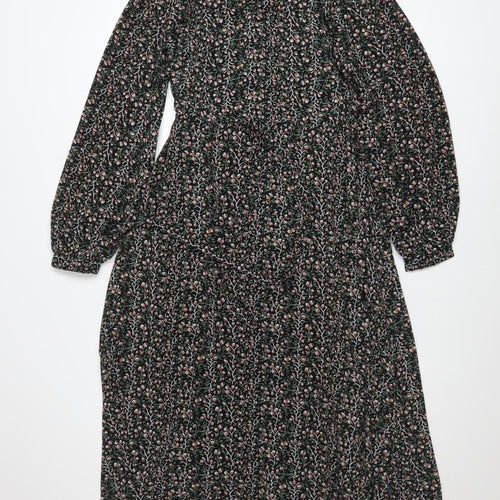 OBJECT Womens Multicoloured Floral Midi Fit & Flare Dress Size 8