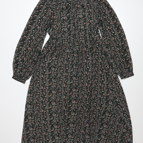 OBJECT Womens Multicoloured Floral Midi Fit & Flare Dress Size 8
