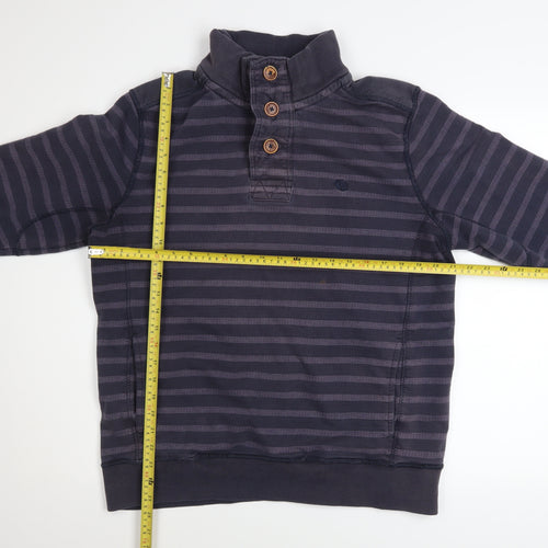 Fat Face Men's Blue Striped Henley Sweatshirt Size M