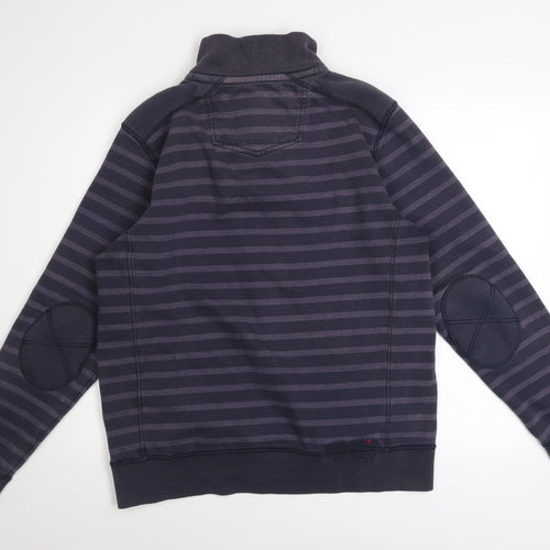 Fat Face Men's Blue Striped Henley Sweatshirt Size M