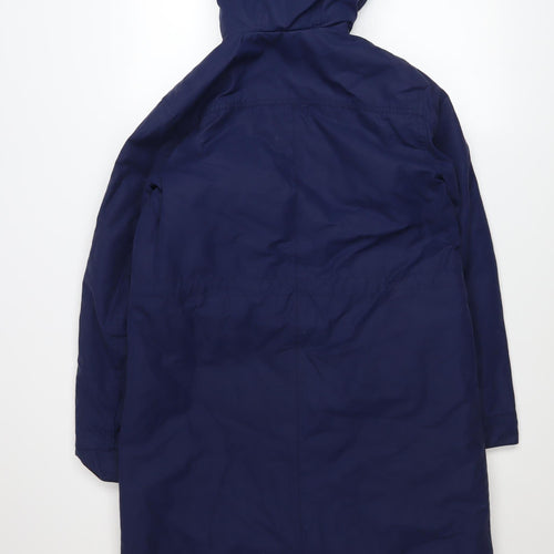 Lands' End Men's Blue Hooded Parka Coat Size S Waterproof Cotton Blend