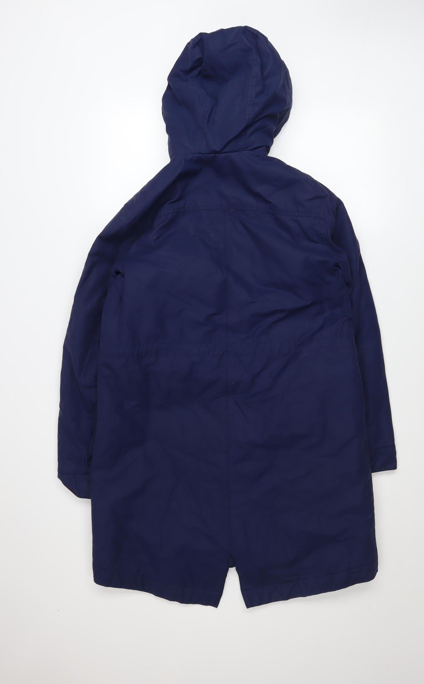 Lands' End Men's Blue Hooded Parka Coat Size S Waterproof Cotton Blend