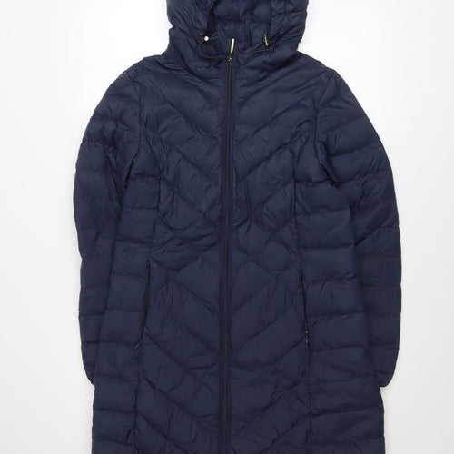 David Barry Women’s Blue Long Hooded Down Puffer Coat Size 12