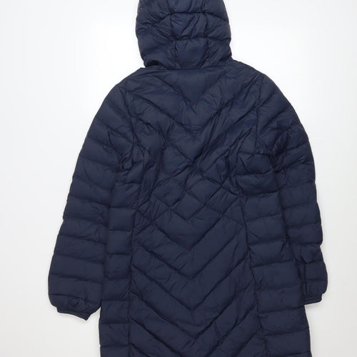 David Barry Women’s Blue Long Hooded Down Puffer Coat Size 12