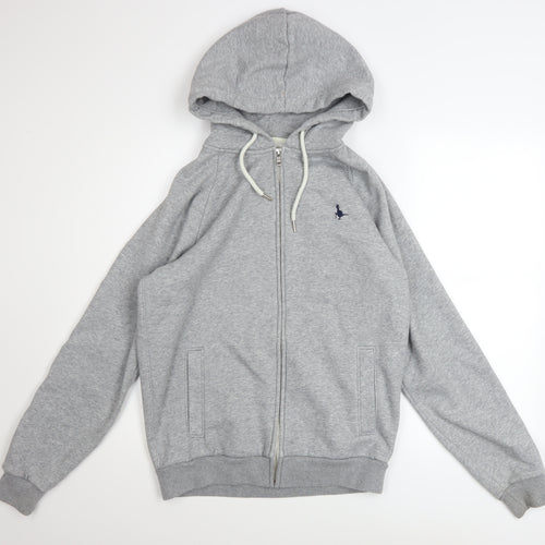Jack Wills Men’s Grey Full Zip Hoodie M Cotton Blend