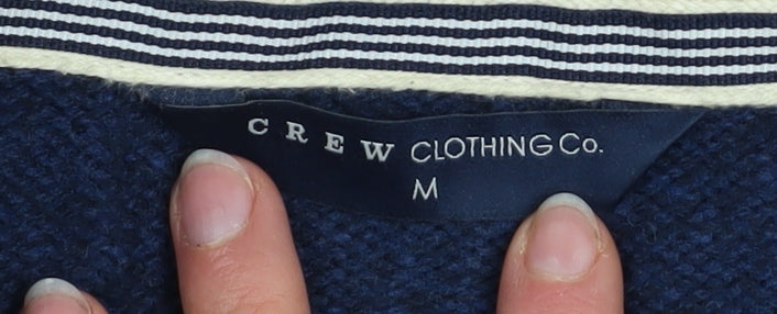 Crew Clothing Co. Men's Blue Wool 1/2 Zip Jumper Size M