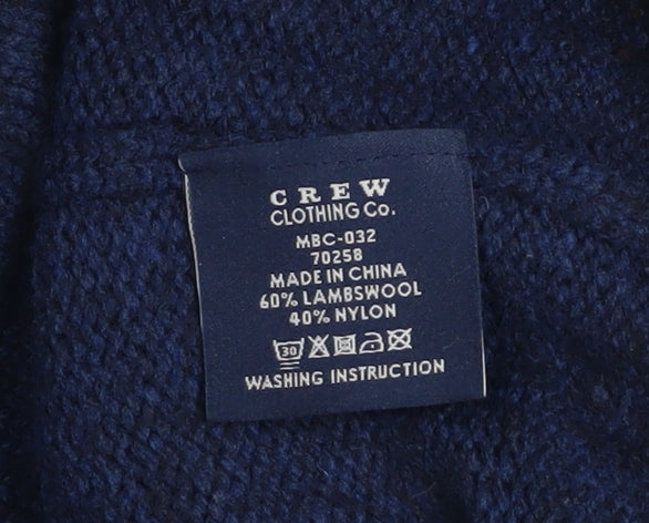 Crew Clothing Co. Men's Blue Wool 1/2 Zip Jumper Size M