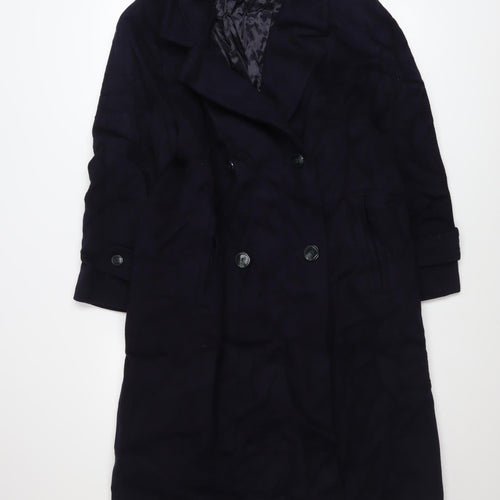 Marks and Spencer Women’s Navy Wool Cashmere Long Overcoat Size 16