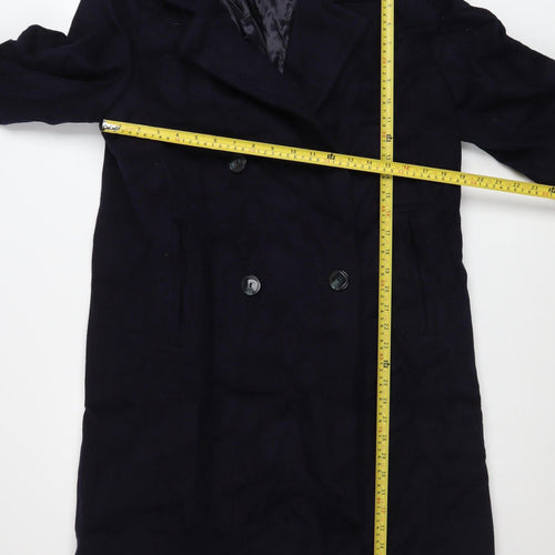 Marks and Spencer Women’s Navy Wool Cashmere Long Overcoat Size 16