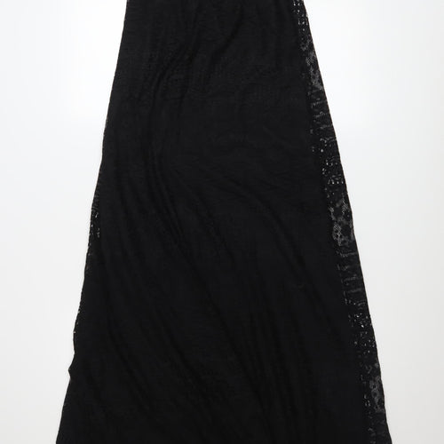 ASOS Women’s Black Lace Slip Dress UK 10 Long V-Neck Sleeveless