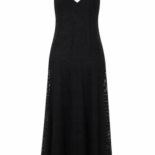 ASOS Women’s Black Lace Slip Dress UK 10 Long V-Neck Sleeveless