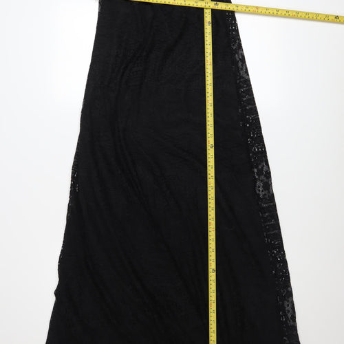ASOS Women’s Black Lace Slip Dress UK 10 Long V-Neck Sleeveless