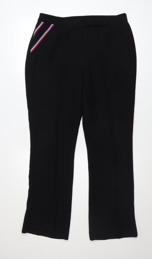 Dorothy Perkins Womens Black Straight Leg Trousers Size 14 Polyester Workwear
