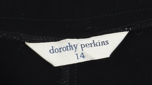 Dorothy Perkins Womens Black Straight Leg Trousers Size 14 Polyester Workwear