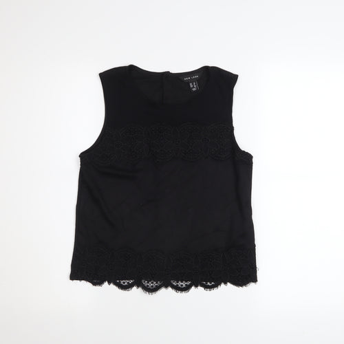 New Look Women's Black Lace Sleeveless Top UK 10 Classic Style