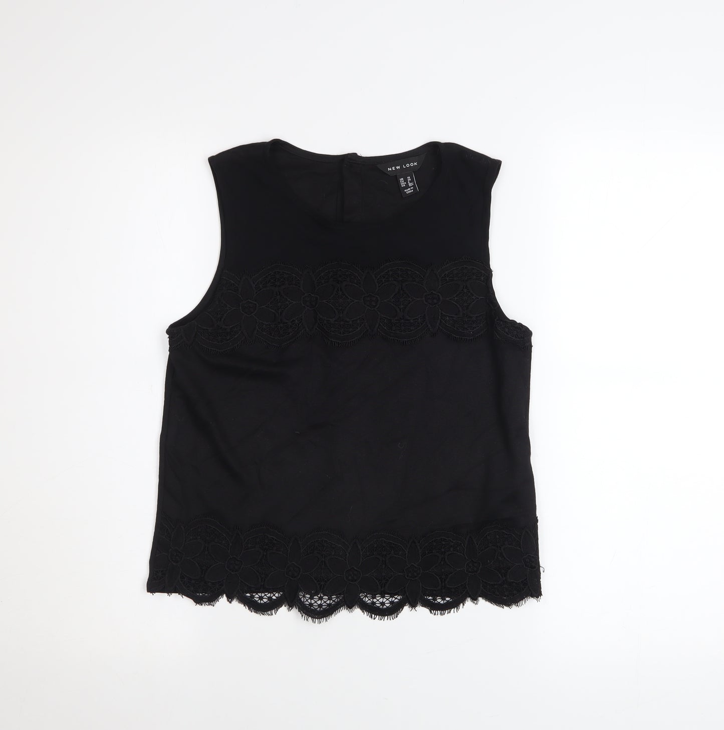 New Look Women's Black Lace Sleeveless Top UK 10 Classic Style