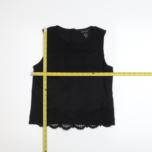 New Look Women's Black Lace Sleeveless Top UK 10 Classic Style