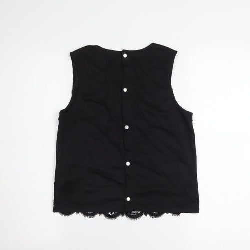 New Look Women's Black Lace Sleeveless Top UK 10 Classic Style
