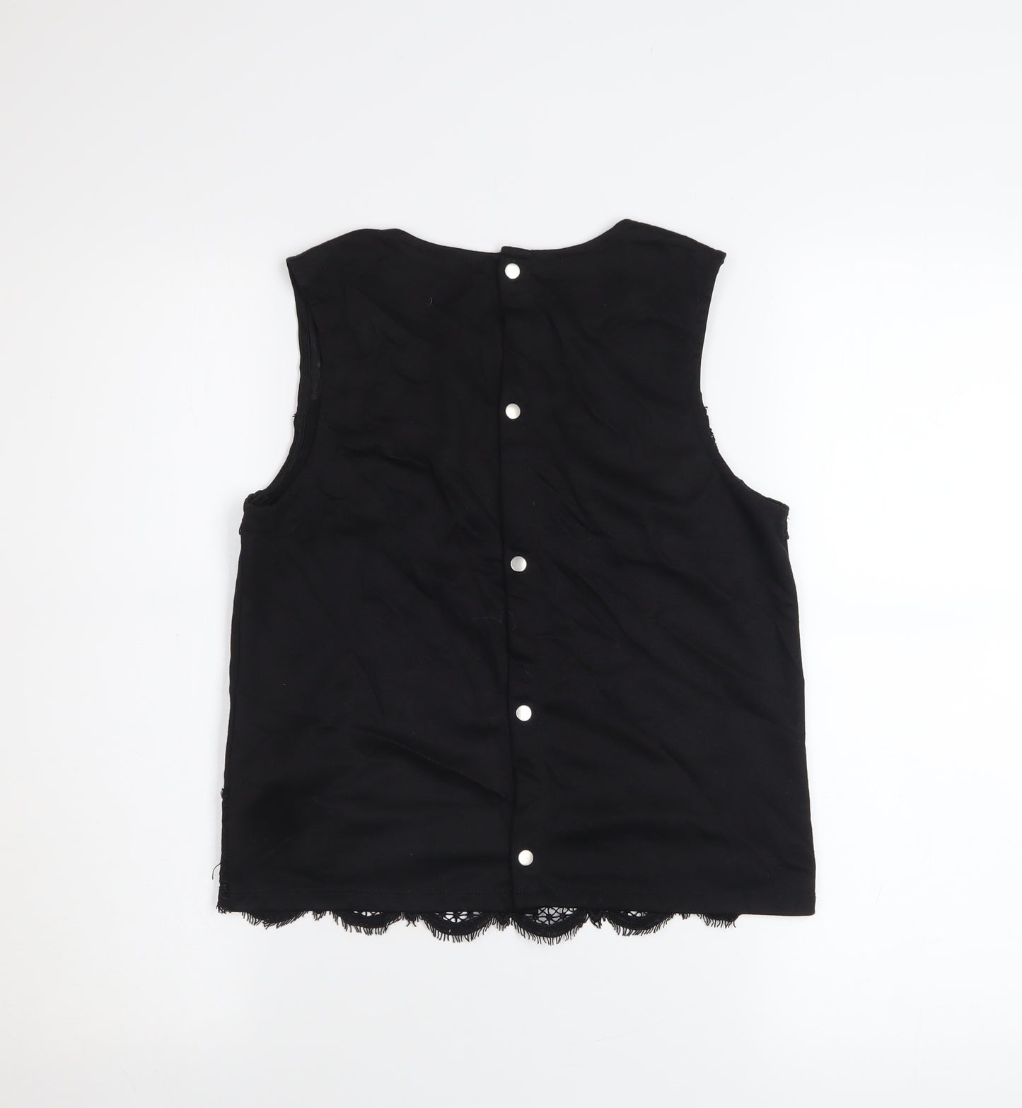 New Look Women's Black Lace Sleeveless Top UK 10 Classic Style