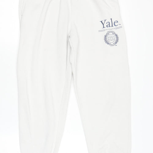 Yale University Women’s White Track Pants Small Fleece Joggers Casual
