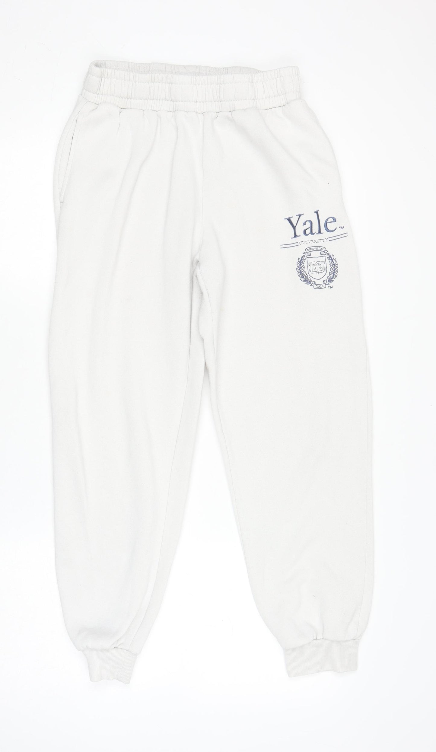 Yale University Women’s White Track Pants Small Fleece Joggers Casual