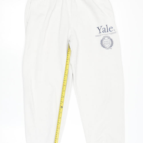 Yale University Women’s White Track Pants Small Fleece Joggers Casual