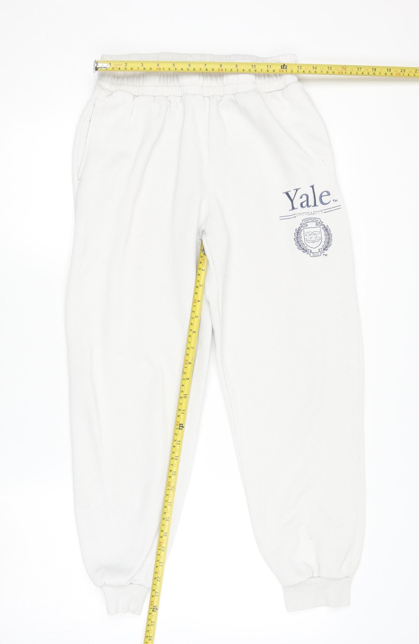 Yale University Women’s White Track Pants Small Fleece Joggers Casual