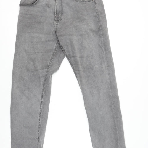 Next Men's Grey Straight Jeans 32W 29L Regular Fit Denim