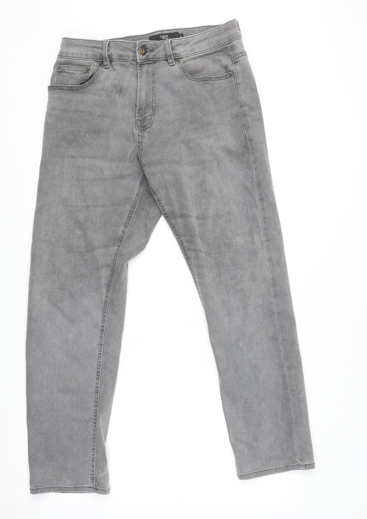 Next Men's Grey Straight Jeans 32W 29L Regular Fit Denim