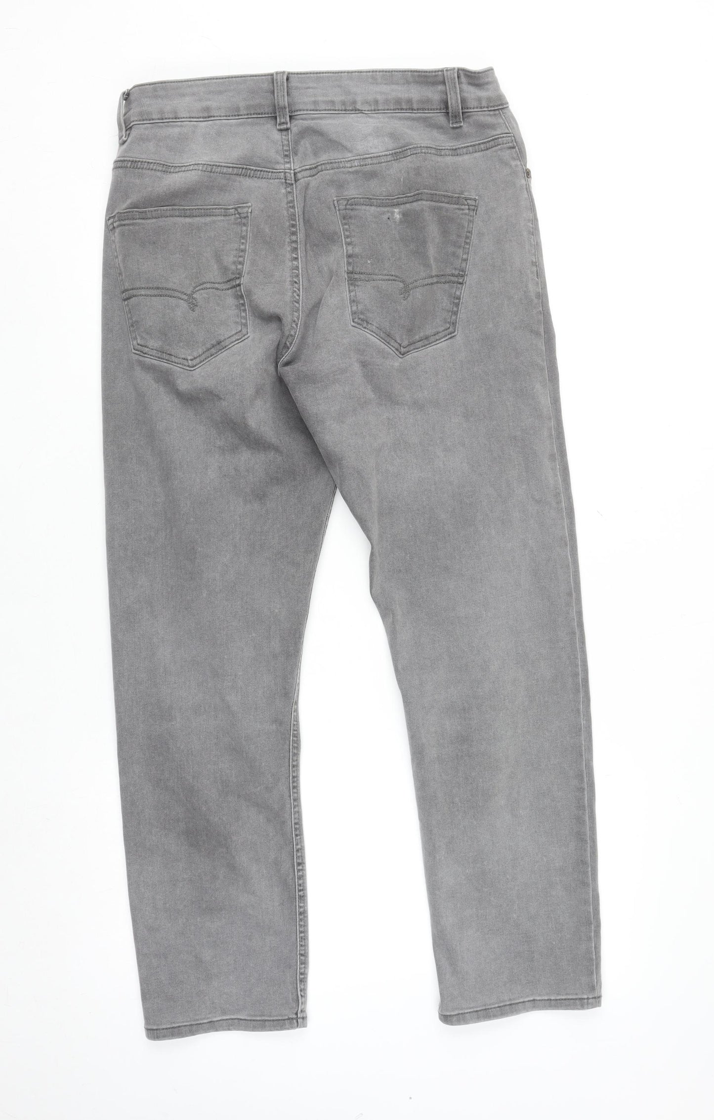 Next Men's Grey Straight Jeans 32W 29L Regular Fit Denim