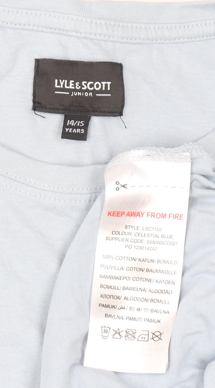 Lyle & Scott Junior Boys Light Blue Cotton Short Sleeve T-Shirt 14/15 Years