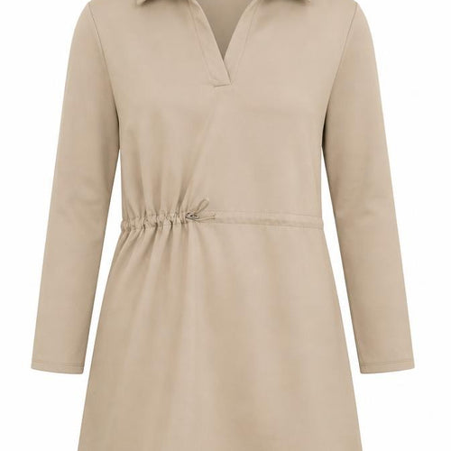 Primark Women Beige Collared Long Sleeve Shirt Dress L