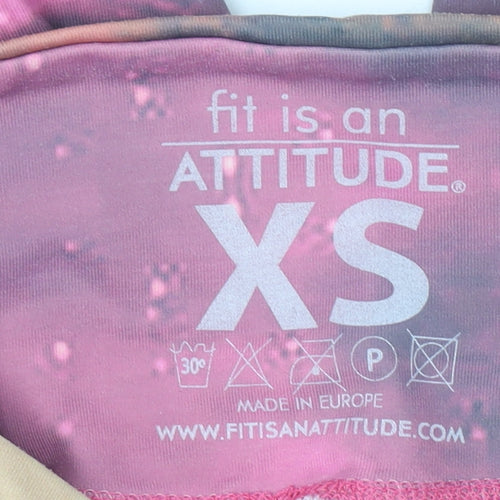 Fit Is An Attitude Womens Pink Multicoloured XS Leggings Activewear