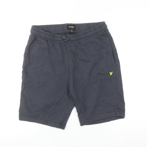 Lyle & Scott Boys Black Sweat Shorts 14-15 Years Cotton Gym Casual