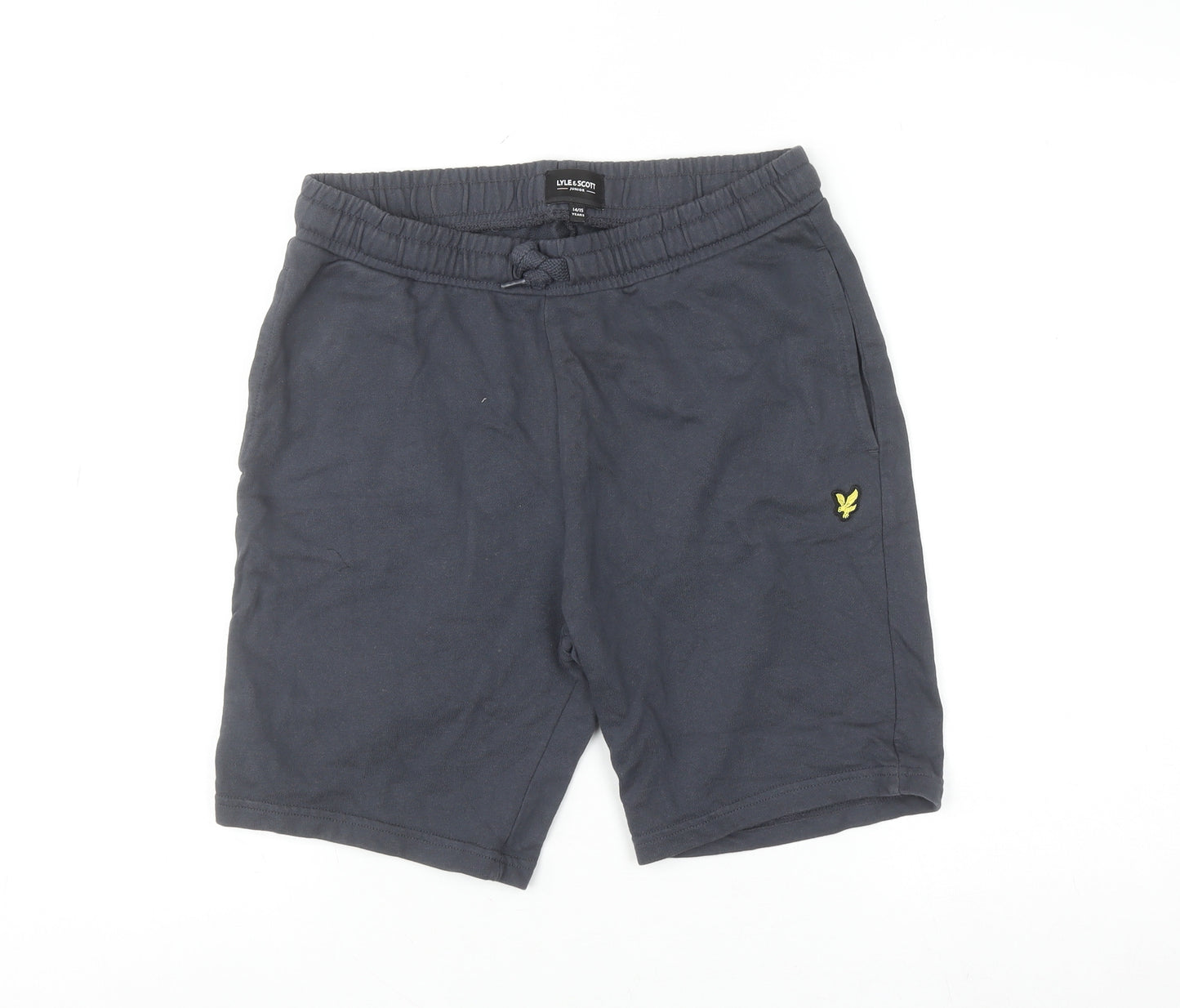 Lyle & Scott Boys Black Sweat Shorts 14-15 Years Cotton Gym Casual