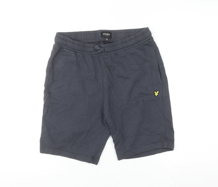 Lyle & Scott Boys Black Sweat Shorts 14-15 Years Cotton Gym Casual
