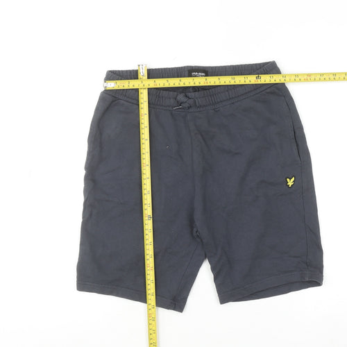 Lyle & Scott Boys Black Sweat Shorts 14-15 Years Cotton Gym Casual