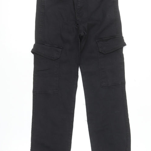 Bershka Womens Black Slim Cargo Jeans Size 4