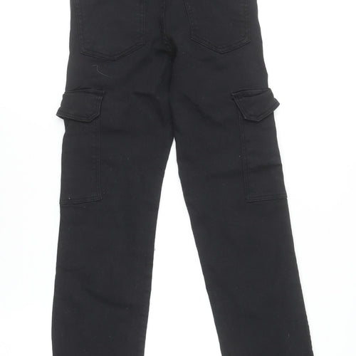 Bershka Womens Black Slim Cargo Jeans Size 4