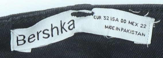 Bershka Womens Black Slim Cargo Jeans Size 4